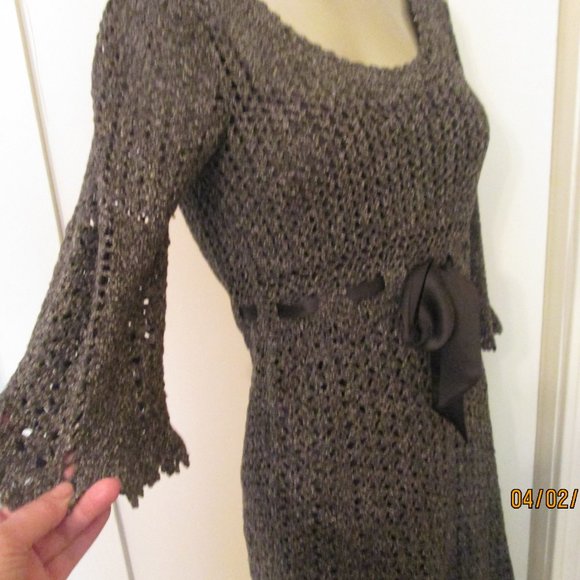 Cynthia Steffe Crochet Tweed Empire Waist Dress Small - Picture 6 of 8